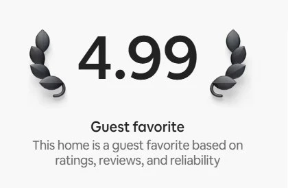 Airbnb Guest Favourite 4.99