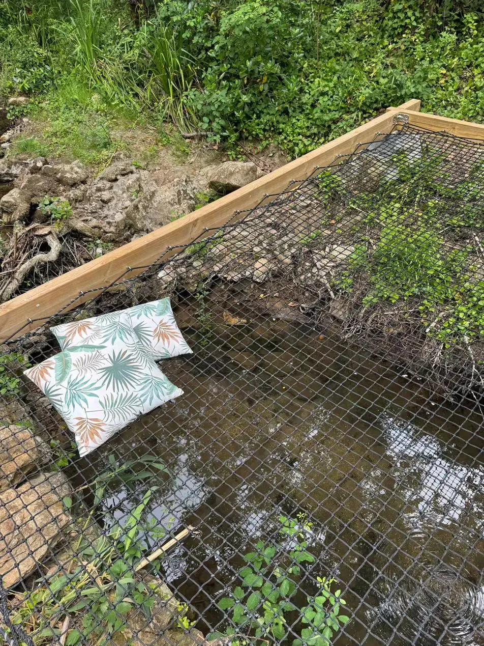 River net platform — lie above the flowing Rio Verde